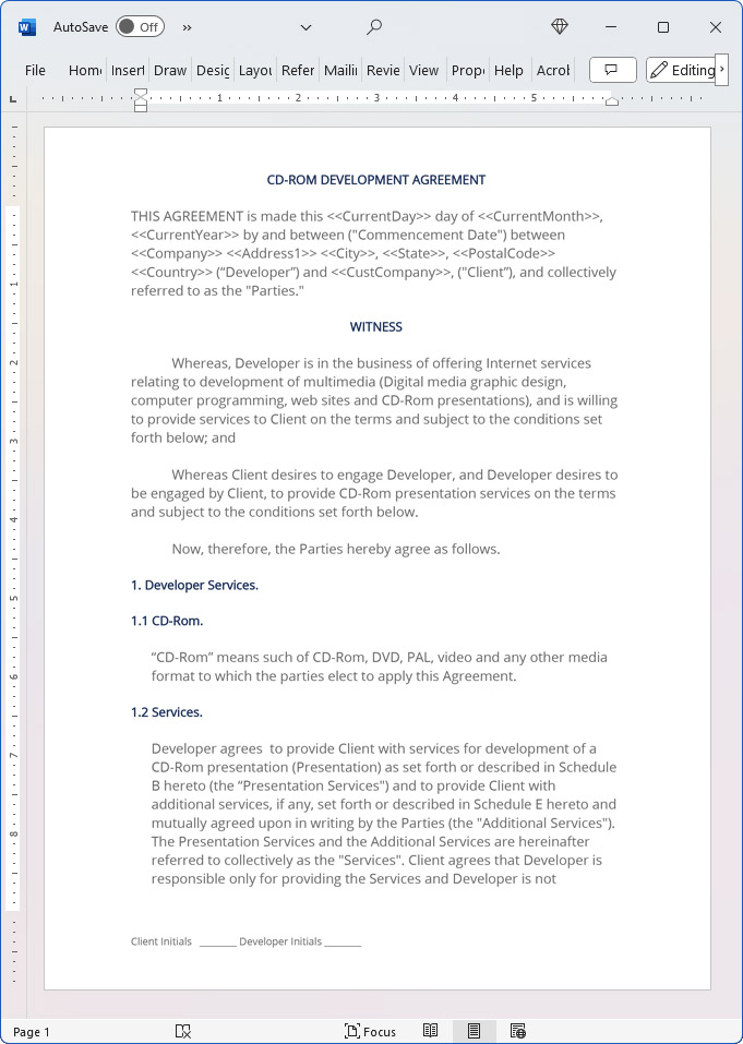 CD-ROM Development Agreement (Australia)