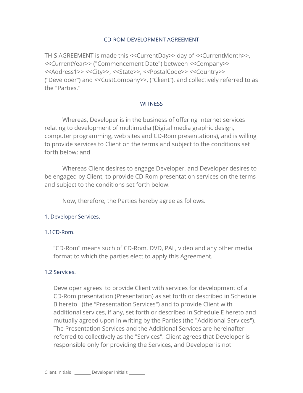 CD-ROM Development Agreement (UK)