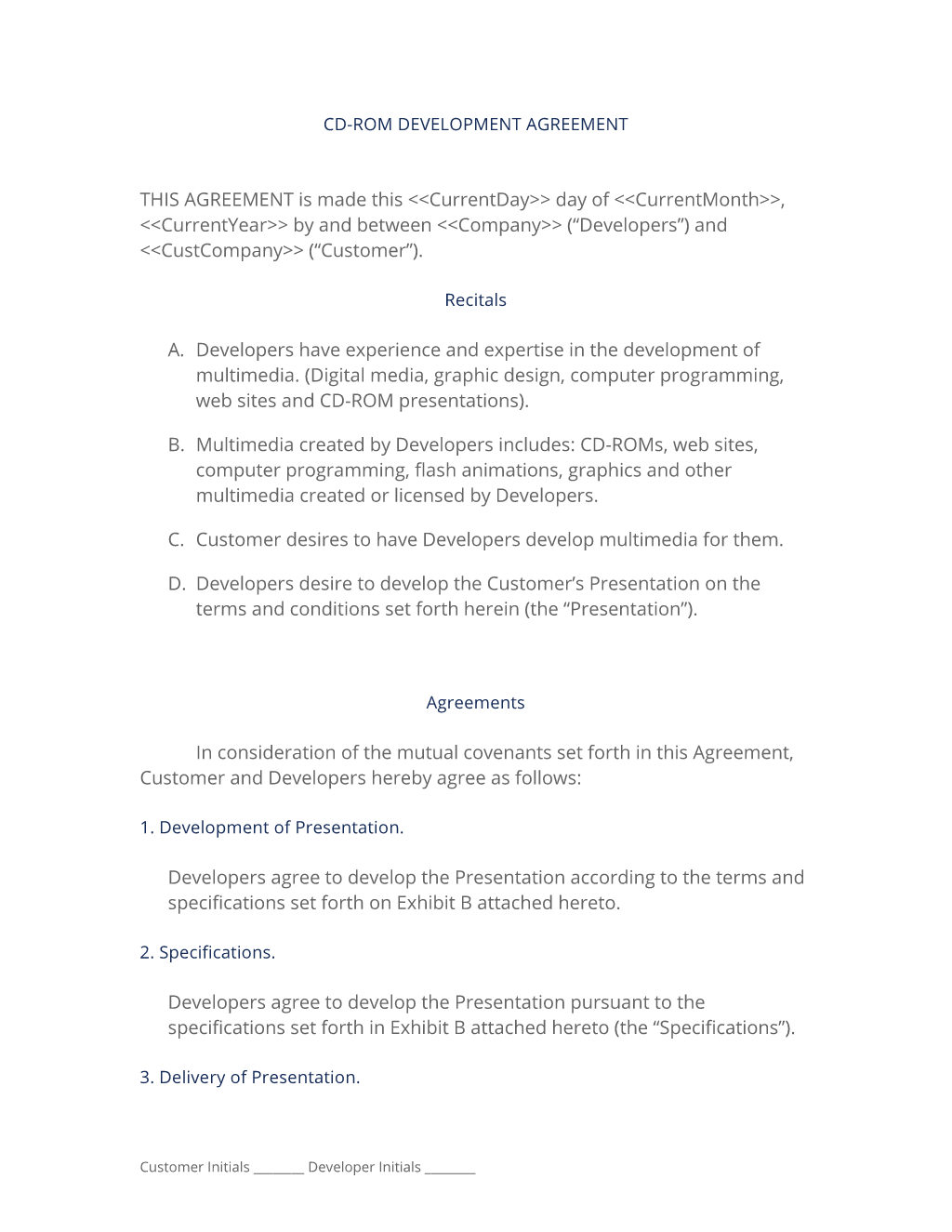 CD-ROM Development Contract (US)