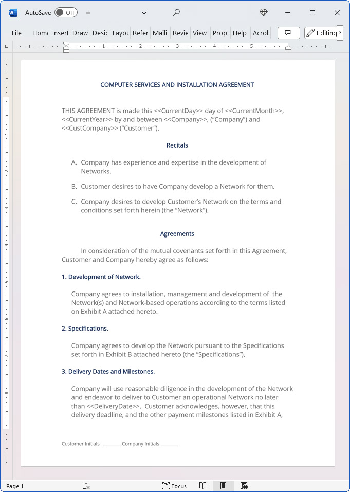 Computer Hardware and Networking Contract