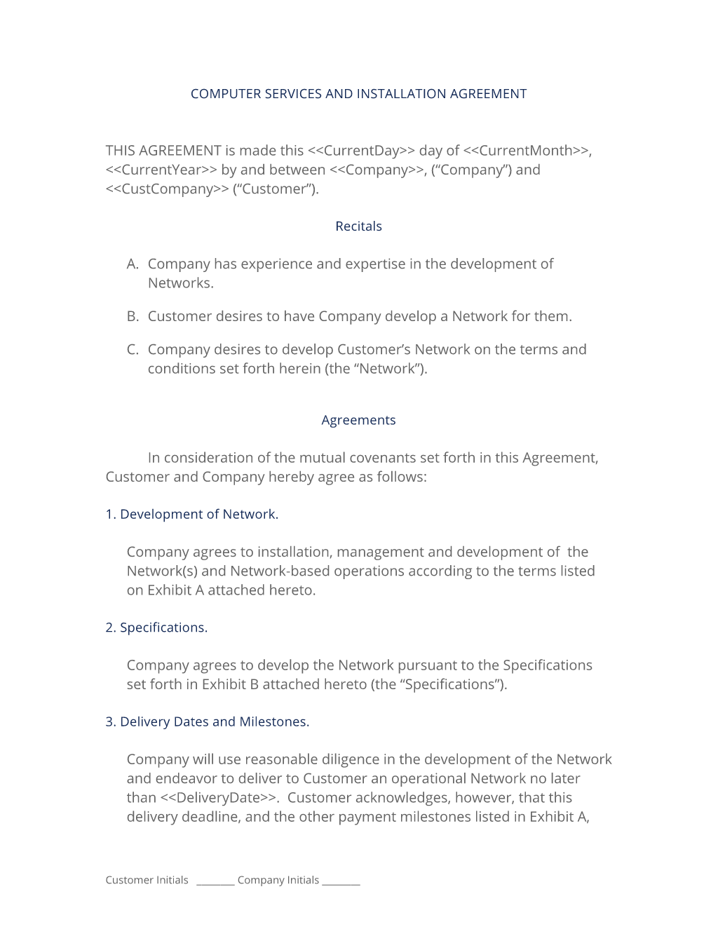 Computer Hardware and Networking Contract