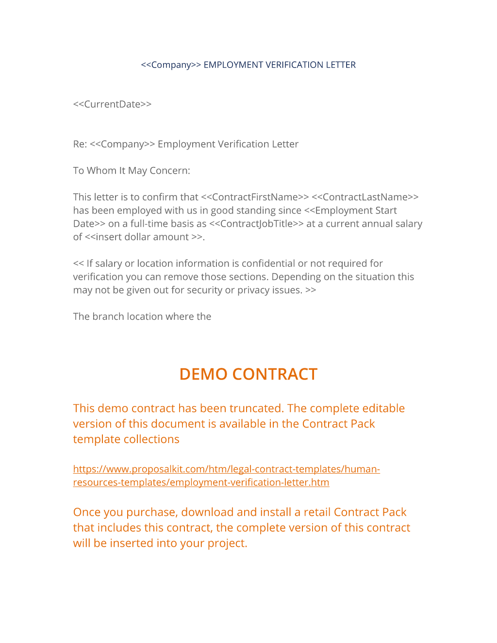 Work Verification Letter Template from www.proposalkit.com