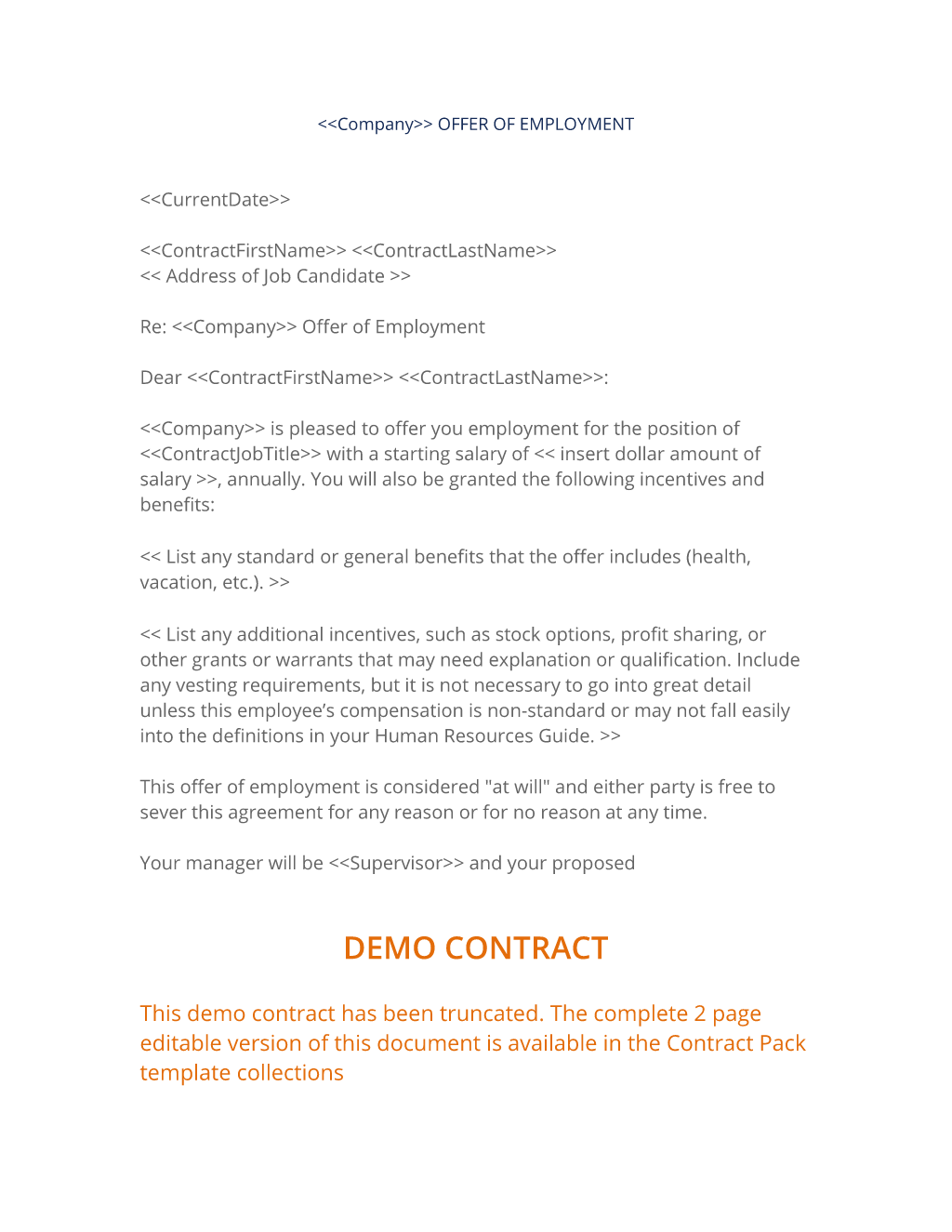 Contingent Job Offer Letter from www.proposalkit.com