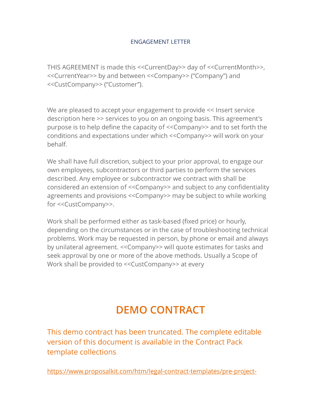 Letter Of Agreement Sample from www.proposalkit.com