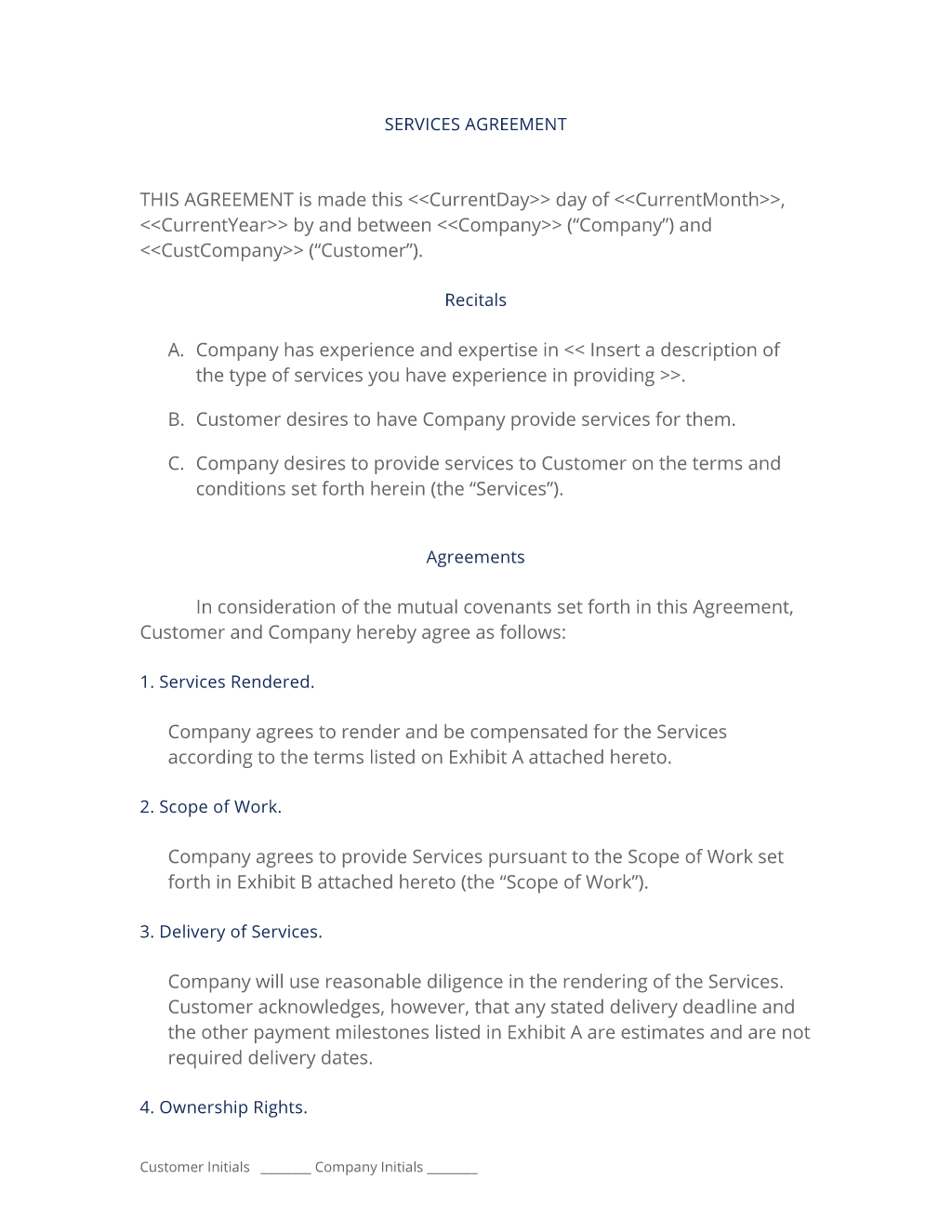General Services Agreement - 20 Easy Steps For free terms of service agreement template General Services Agreement - 20 Easy Steps For free terms of service agreement template
