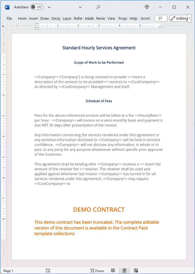 Hourly Services Agreement