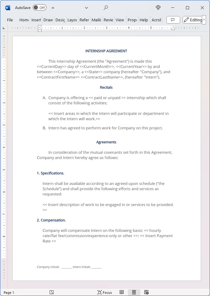 Internship Agreement (Non-Technical)