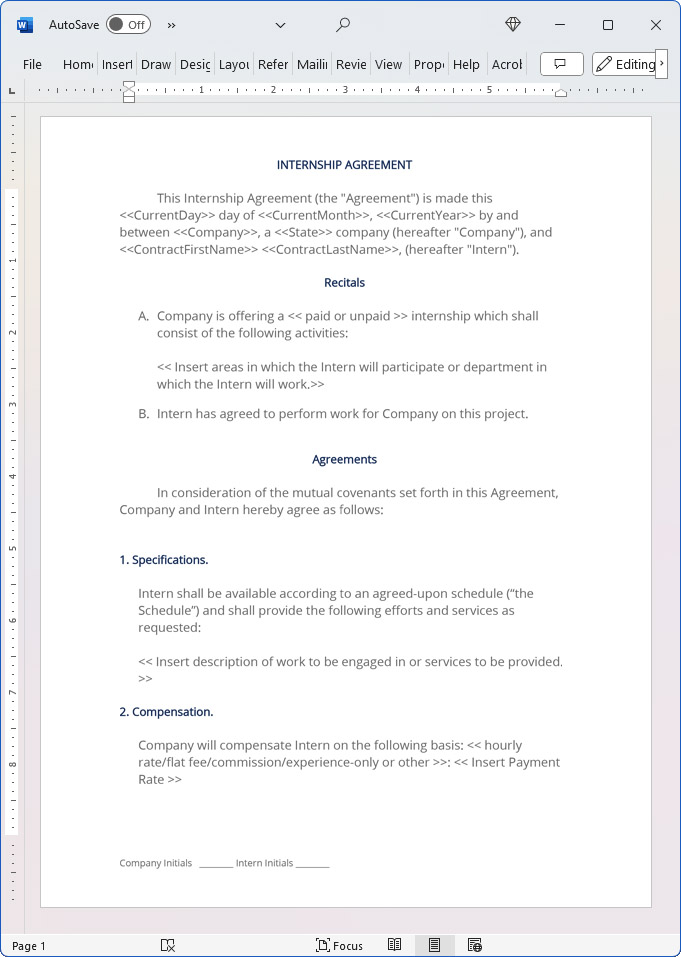 Internship Agreement (Technical/IT)