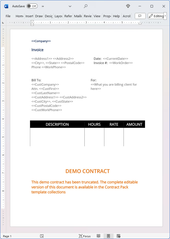 Invoice Billing Template