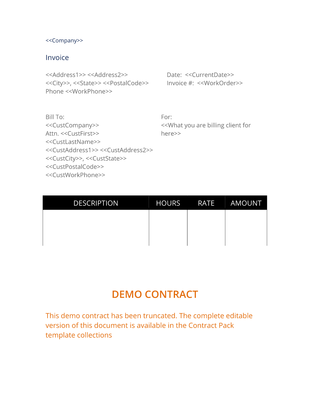 Invoice Billing Template