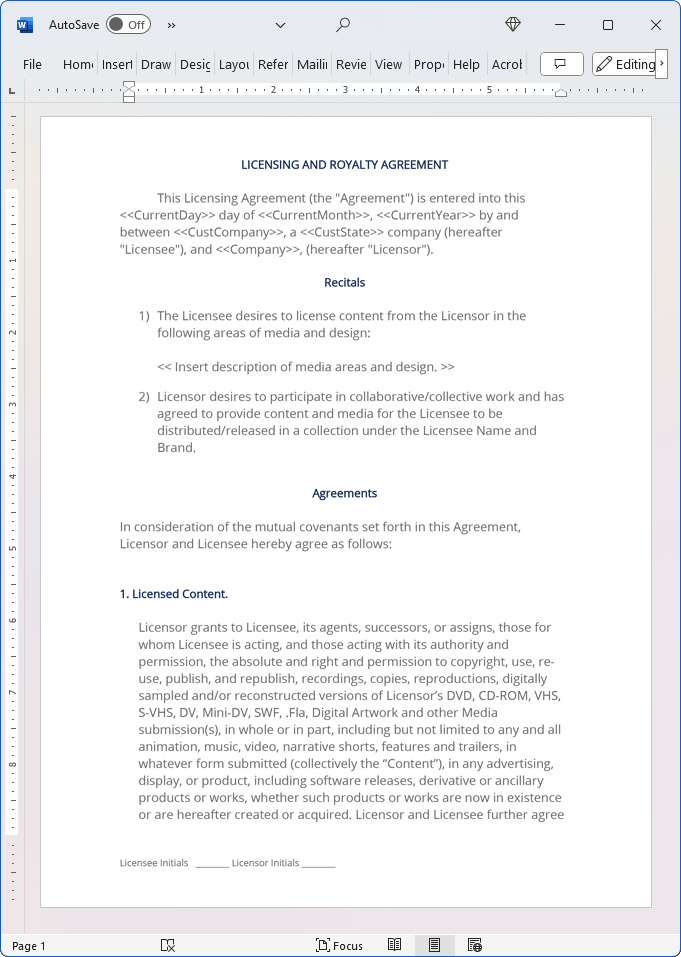 Software License and Royalty Agreement