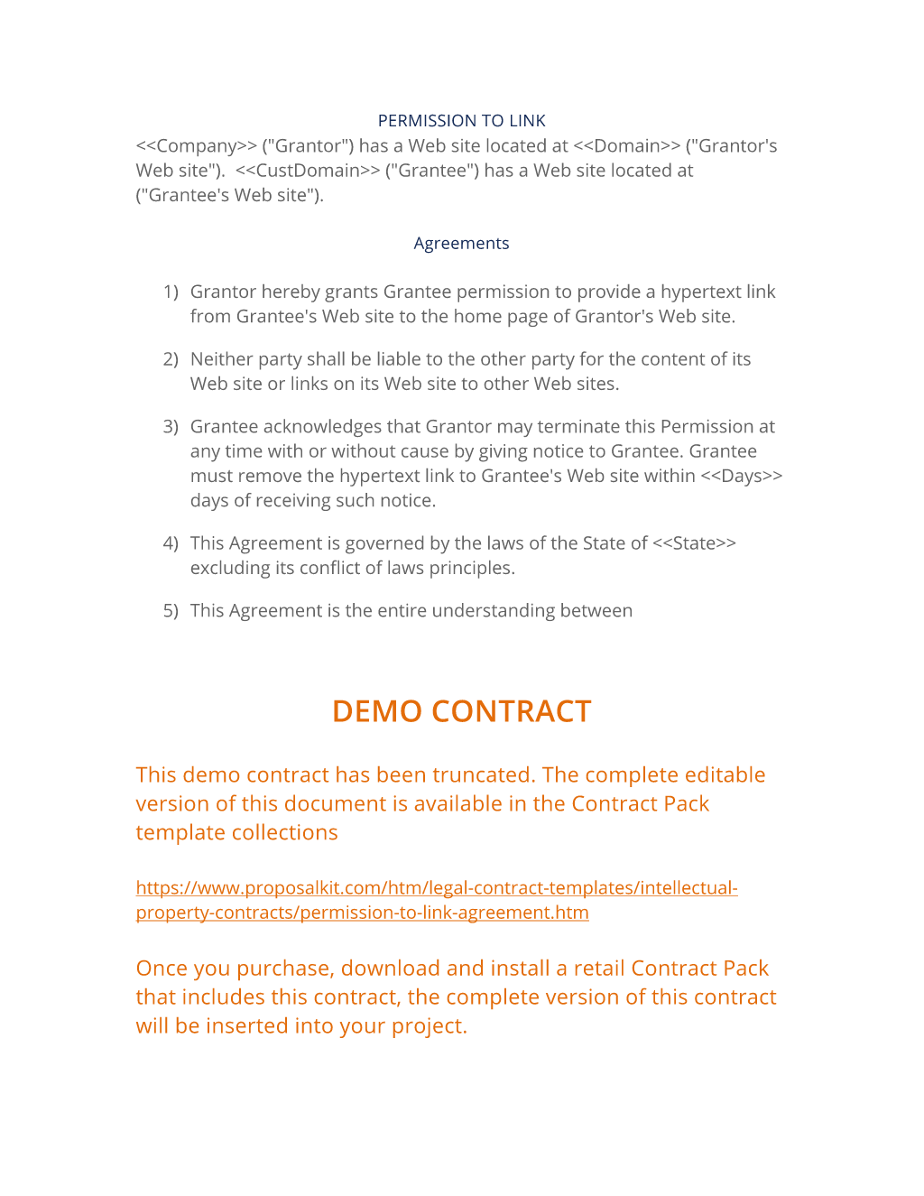 Permission to Link Agreement