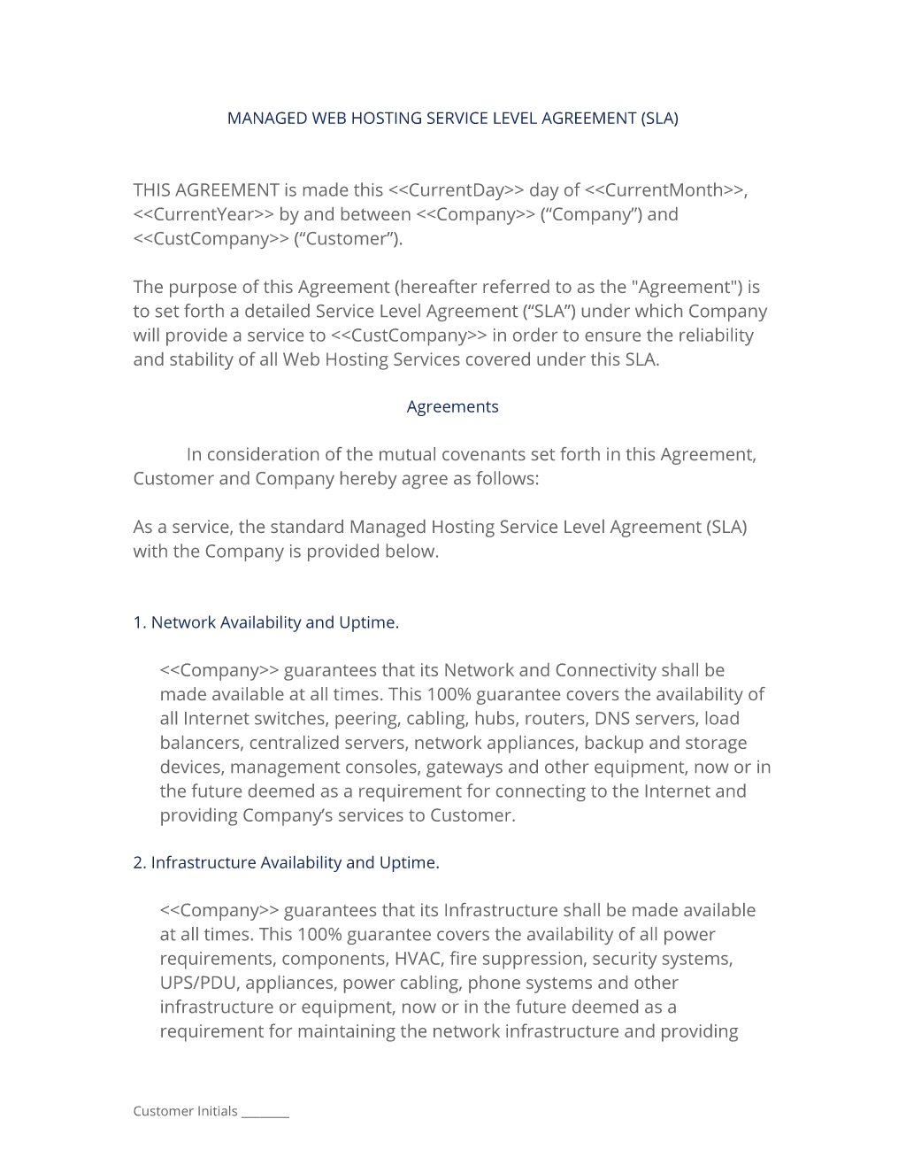 Managed Hosting Service Level Agreement - 23 Easy Steps Within standard sla agreement template