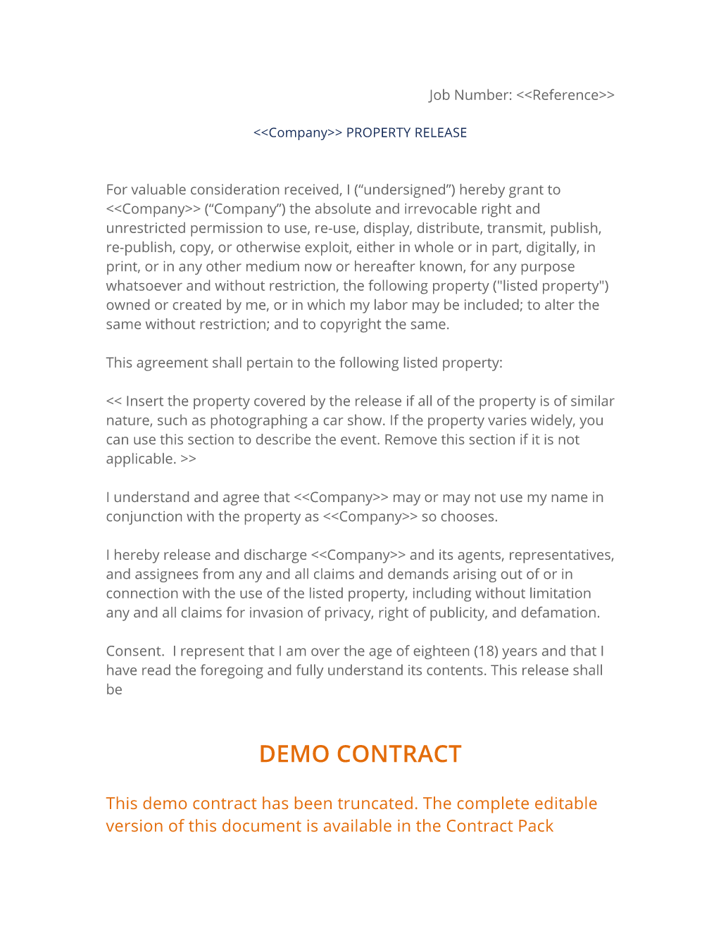 Multiple Property Release Agreement