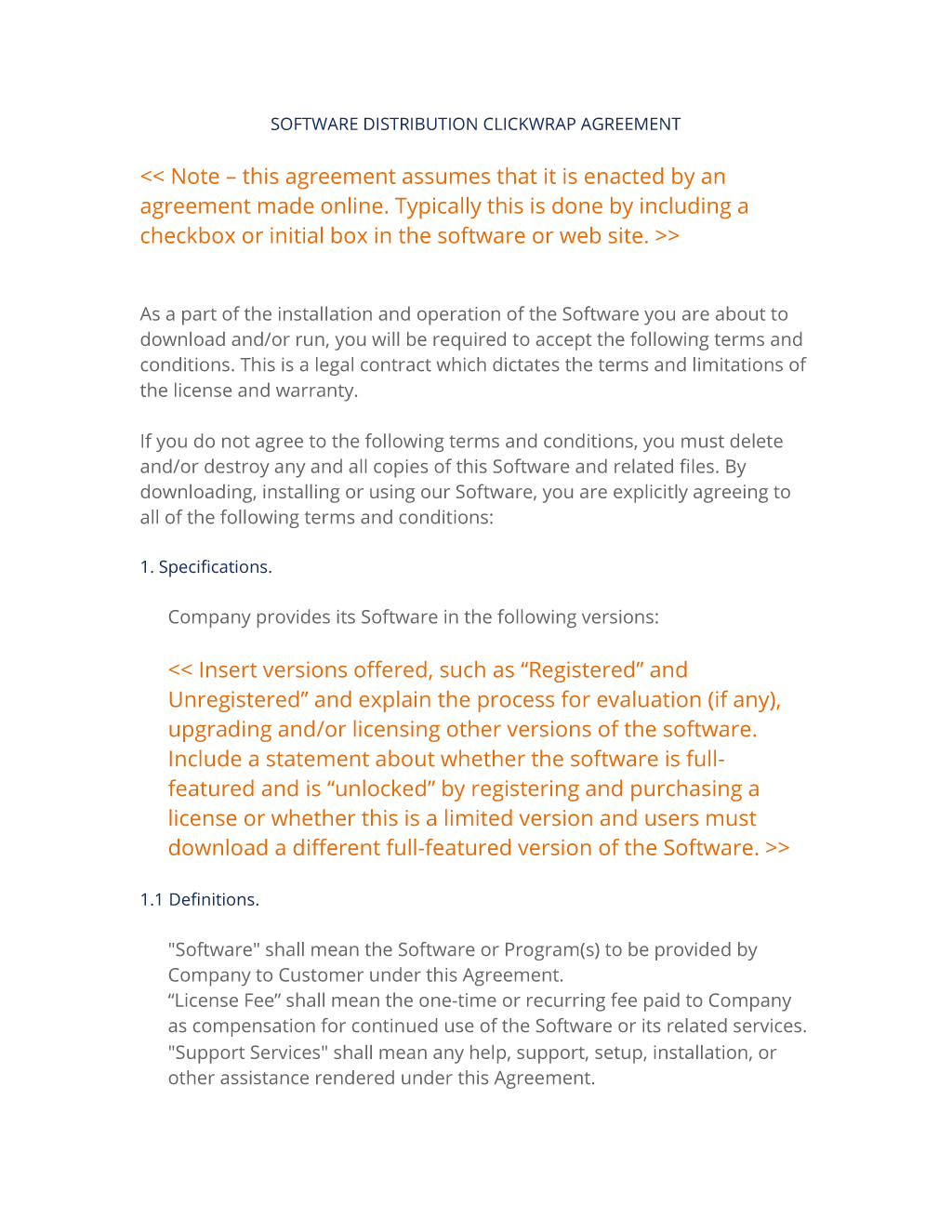 PAD Software Distribution Clickwrap Agreement
