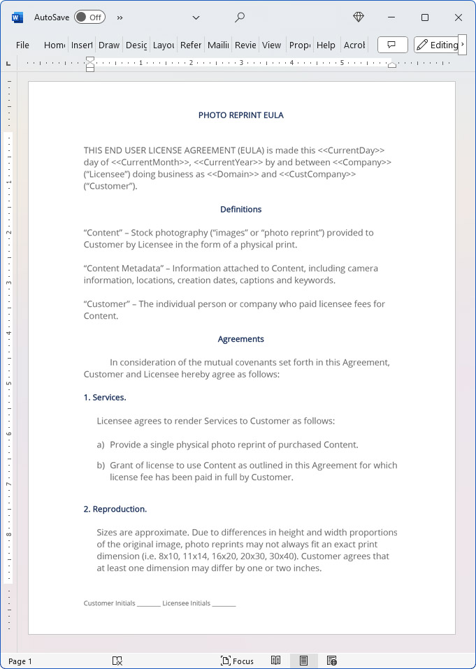Photo Reprint EULA