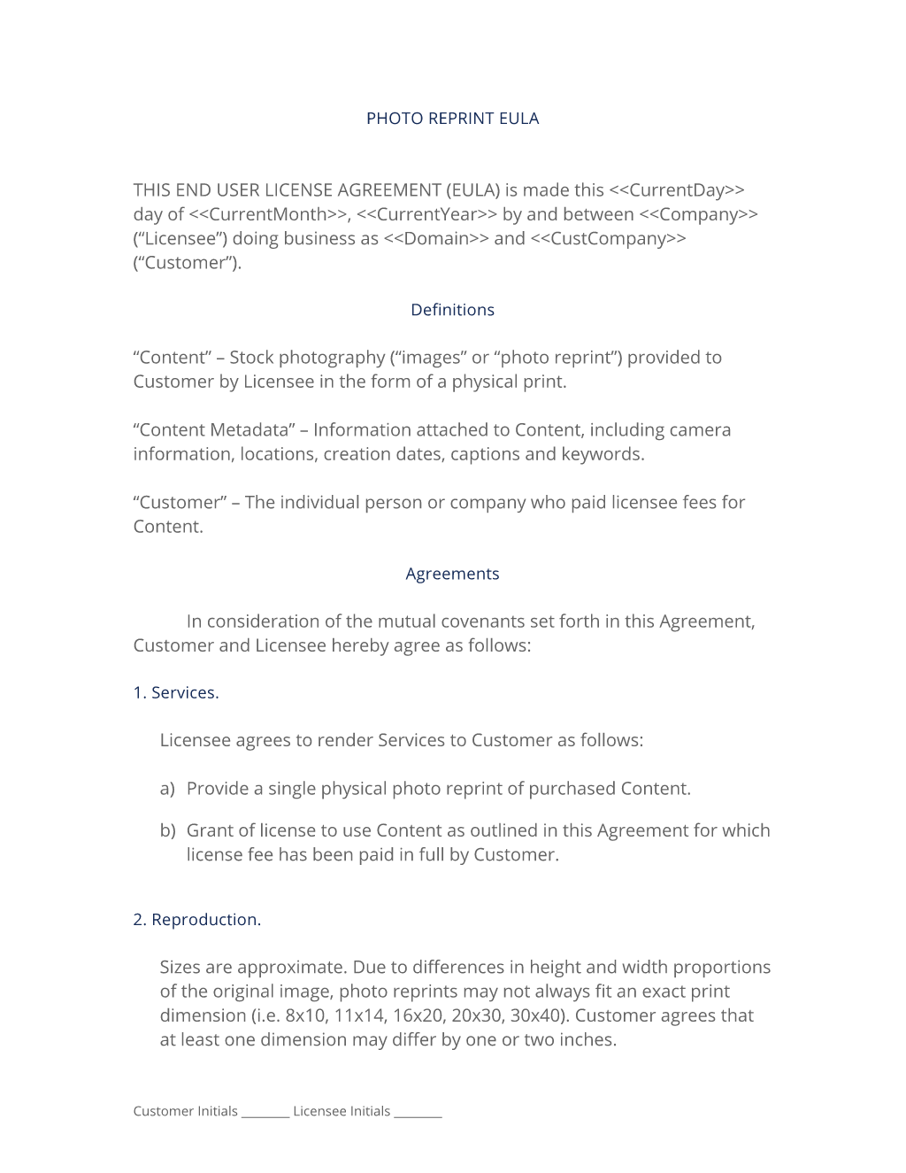 Photo Reprint EULA