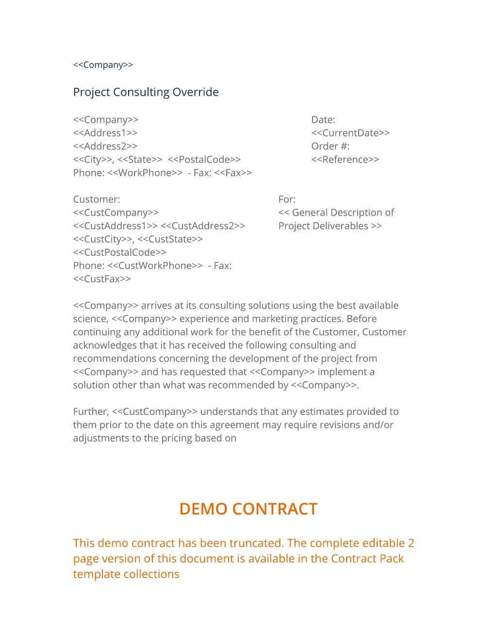 Project Consulting Override