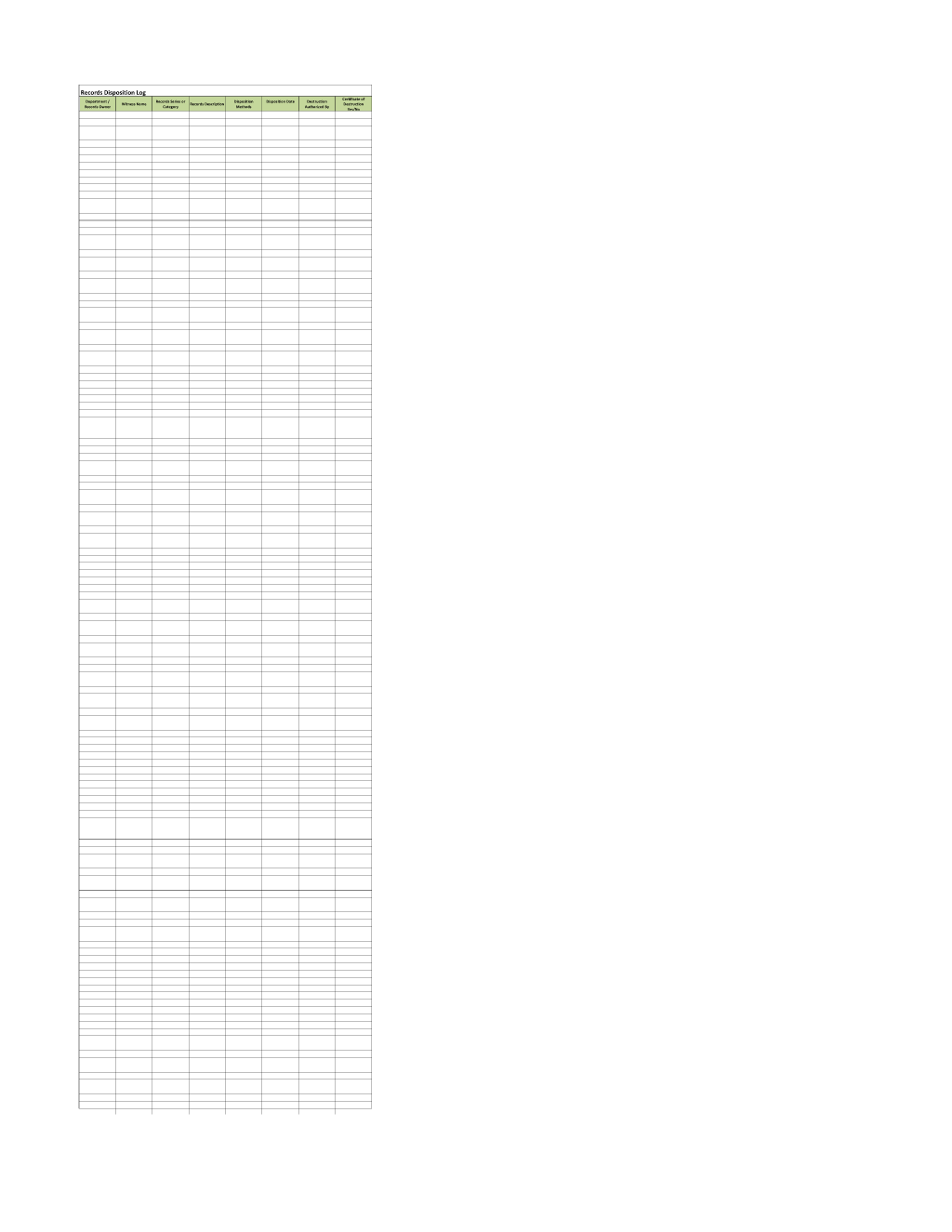 Records Disposition Log