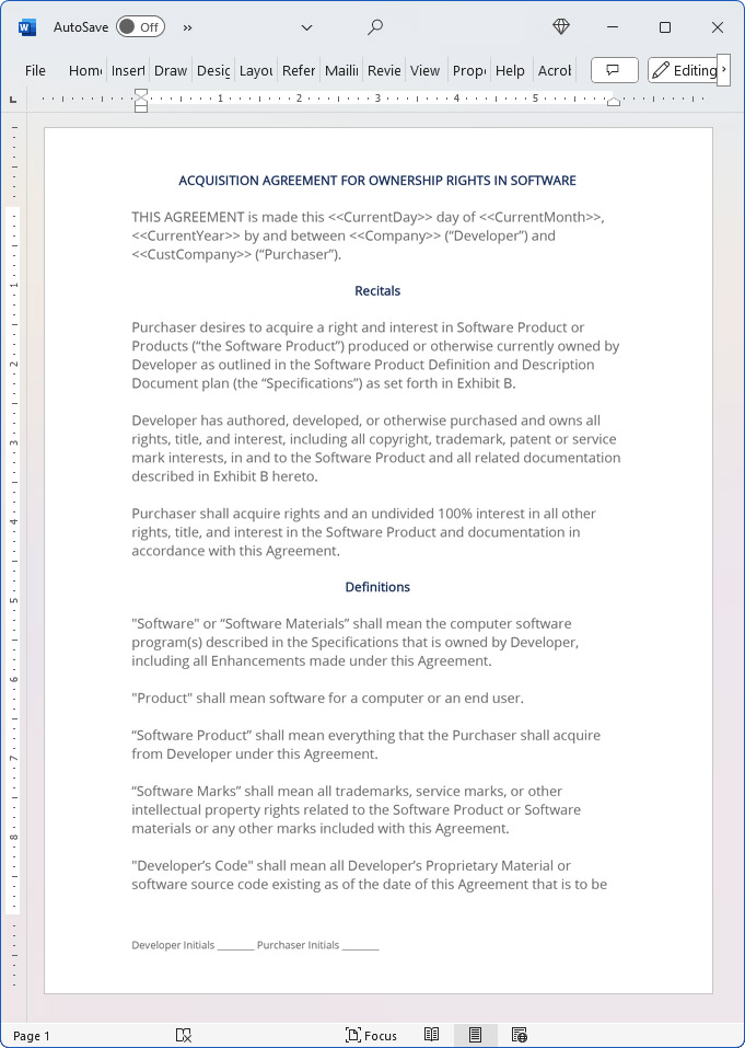 Software Acquisition Contract Software Acquisition Contract