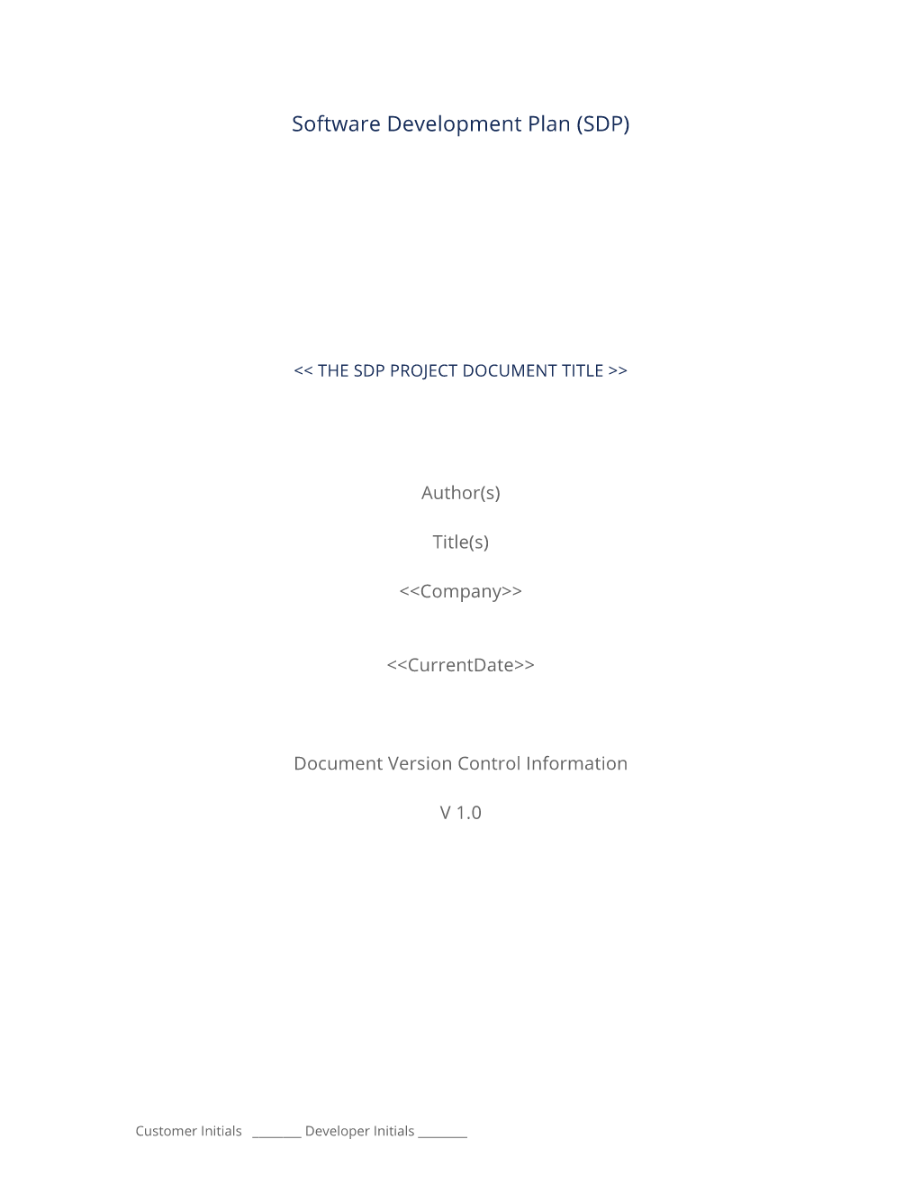 Software Development Plan