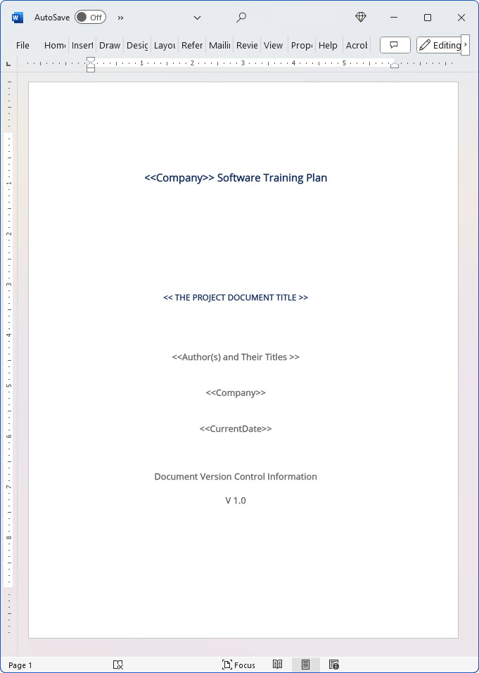 Software Training Plan Software Training Plan