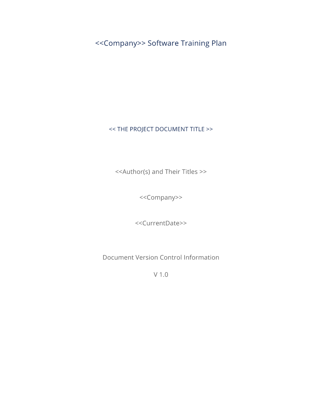 Software Training Plan