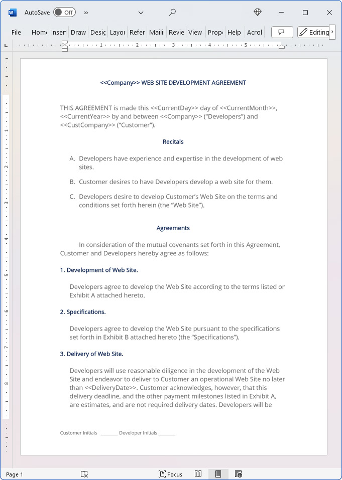 Web Development Contract (Client Centered)