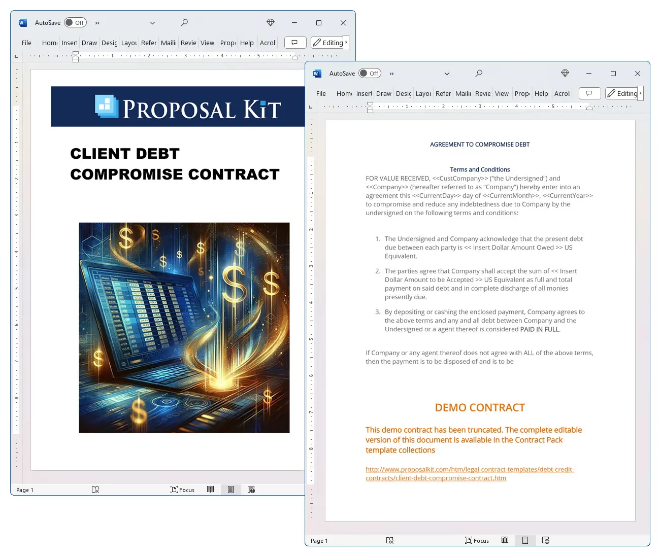 Client Debt Compromise Contract Concepts