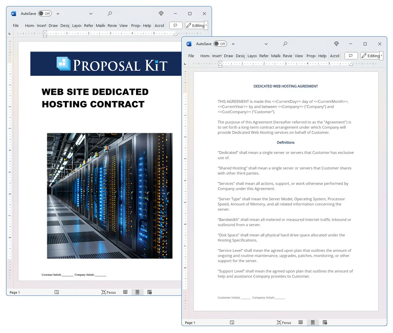 Web Site Dedicated Hosting Contract Concepts