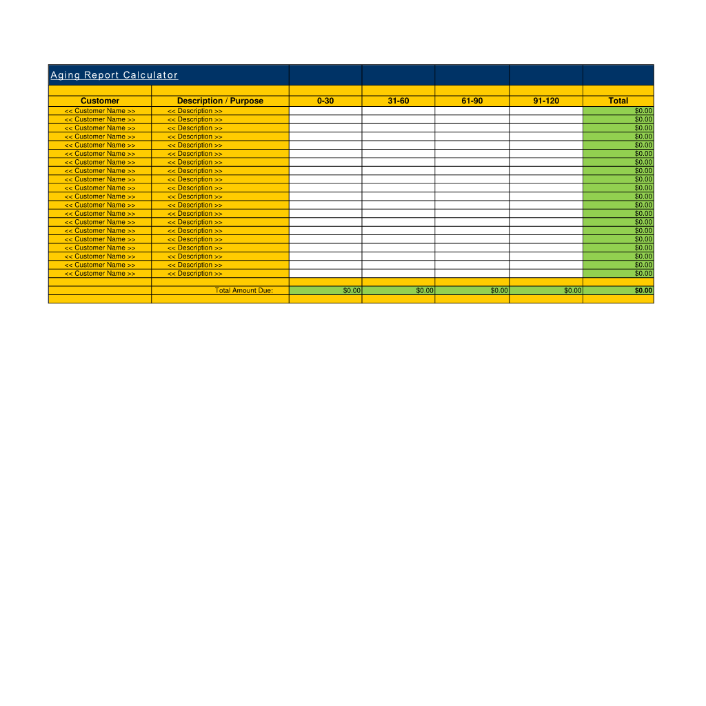 Aging Report Calculator