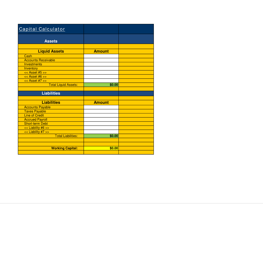 Capital Calculator