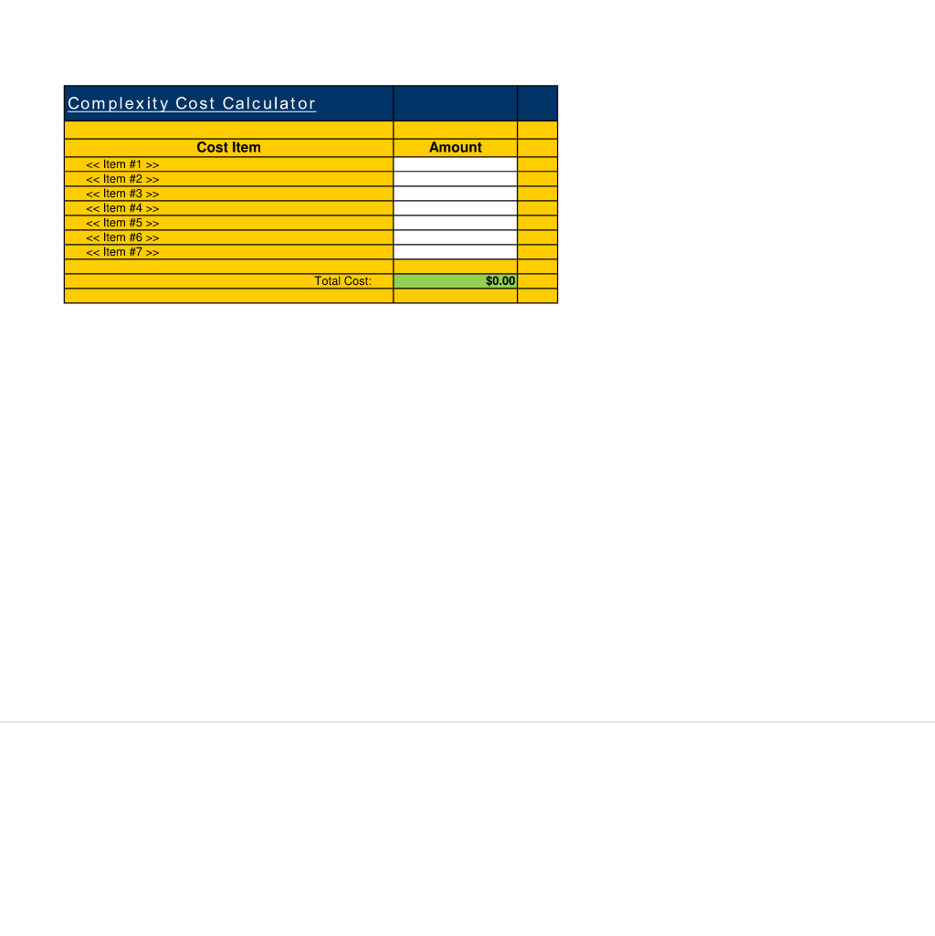 Complexity Cost Calculator