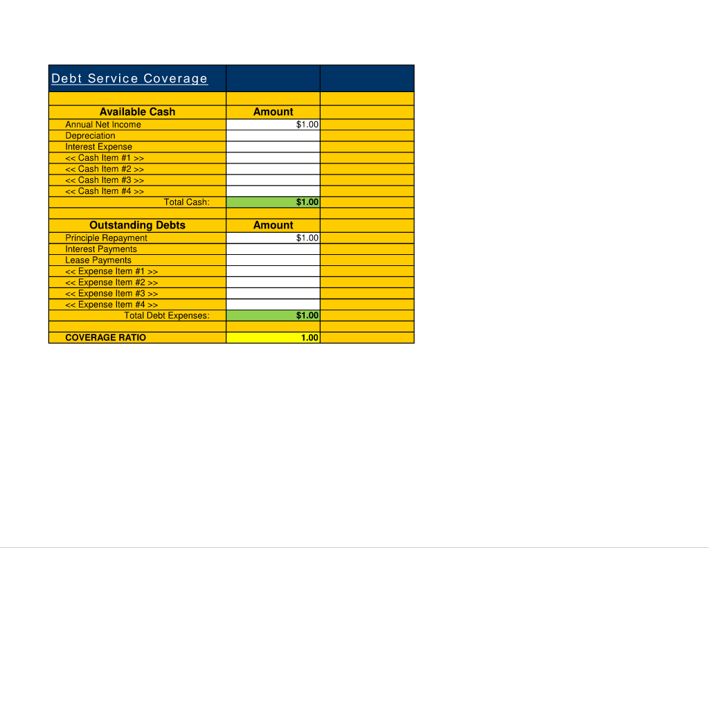 Debt Service Coverage Calculator