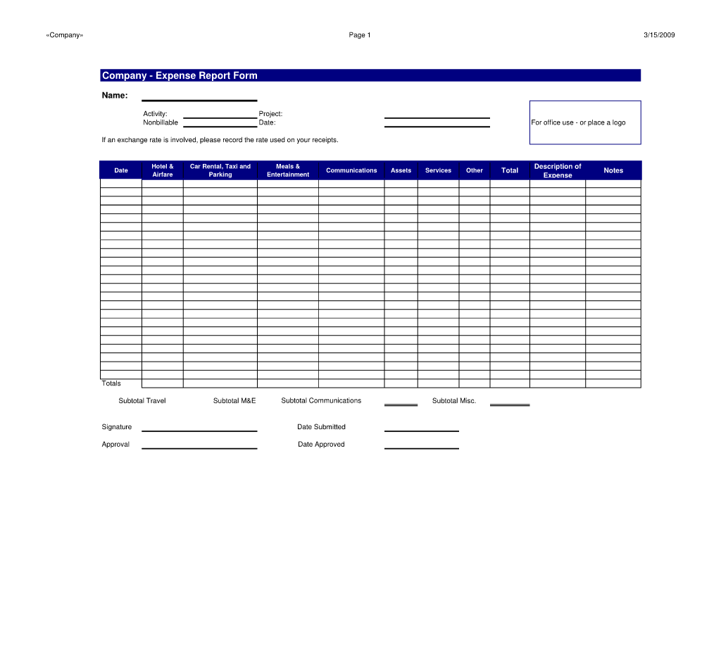 Expense Report