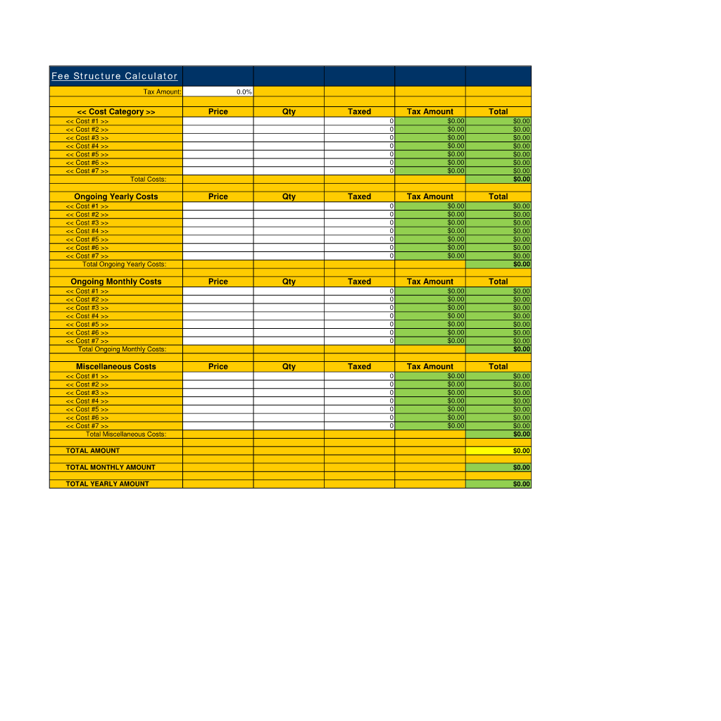 Fee Structure Calculator