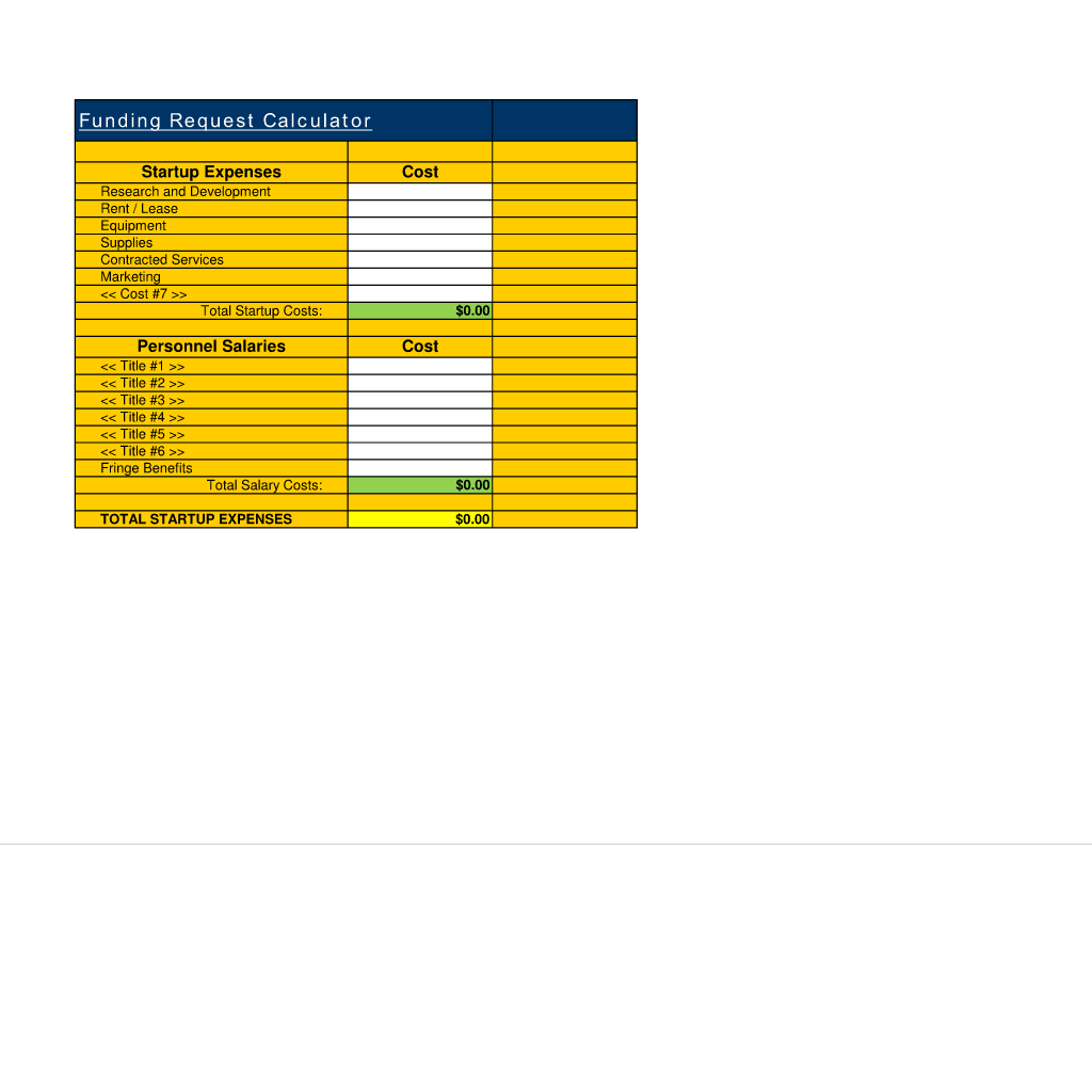 Funding Request Calculator