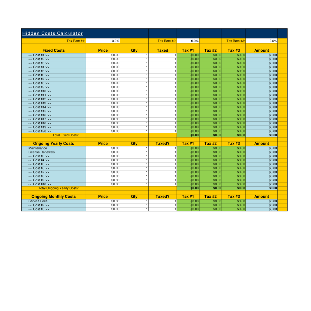 Hidden Costs Calculator