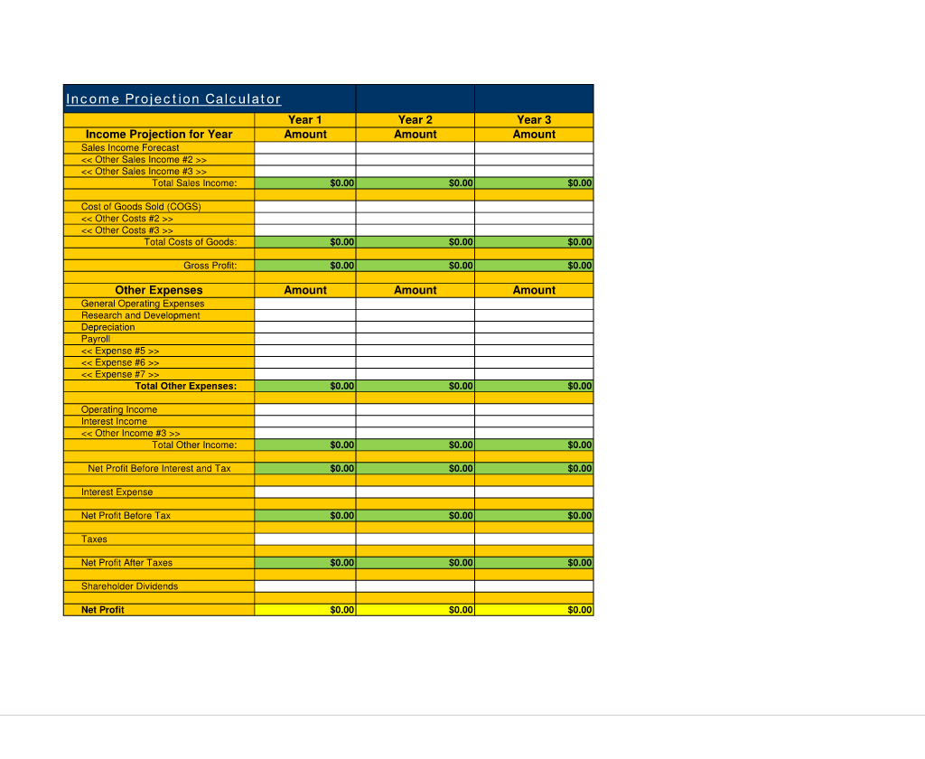 Income Projection Calculator