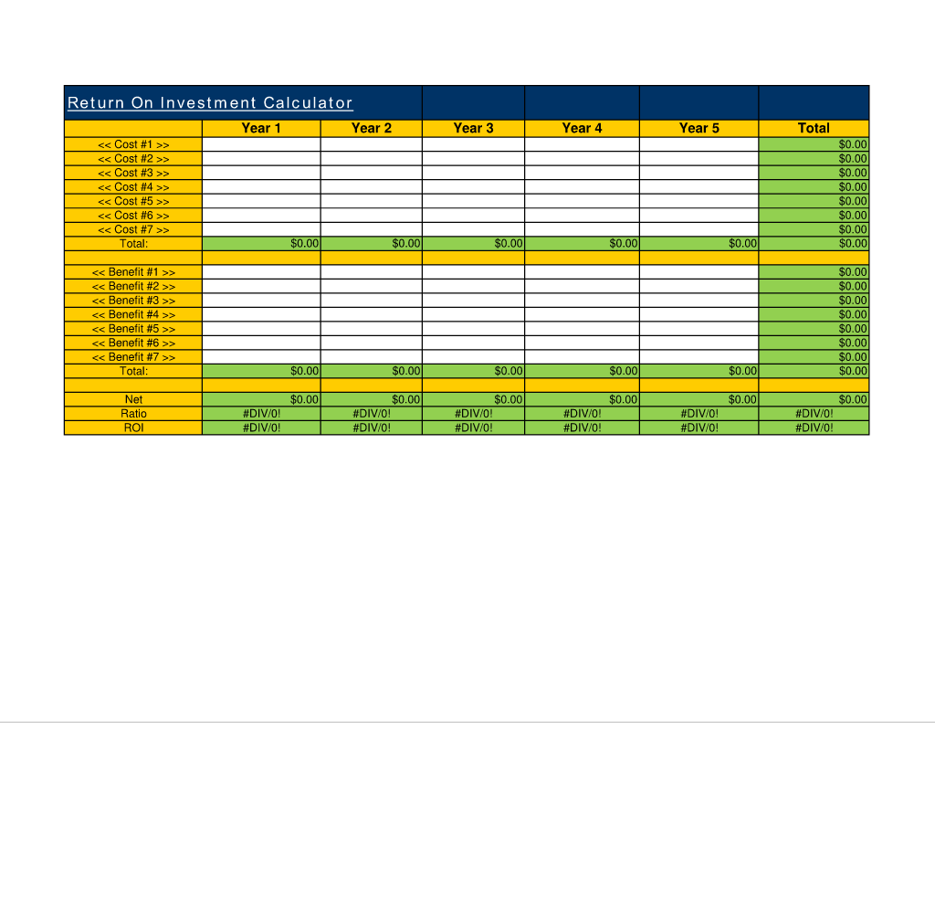 Return on Investment Calculator