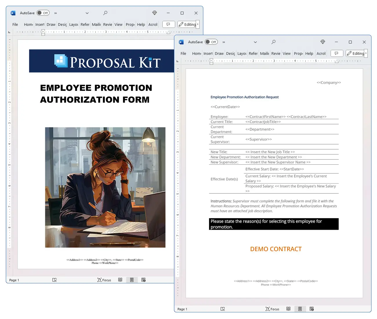 Employee Promotion Authorization Form Concepts
