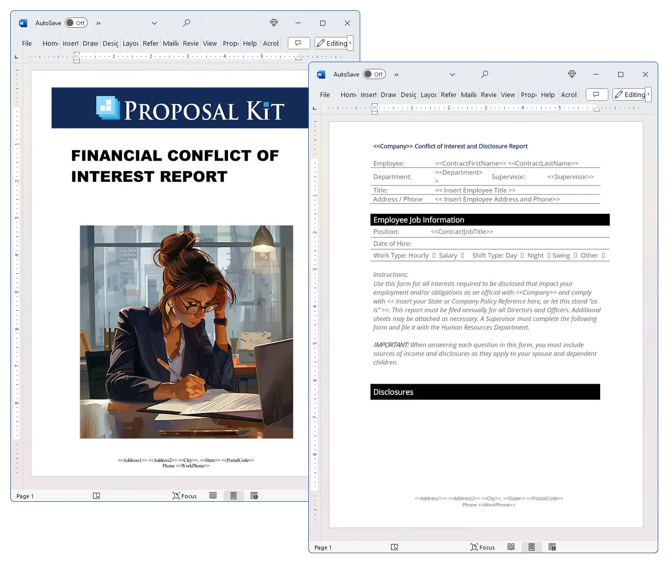 Financial Conflict of Interest Report Concepts