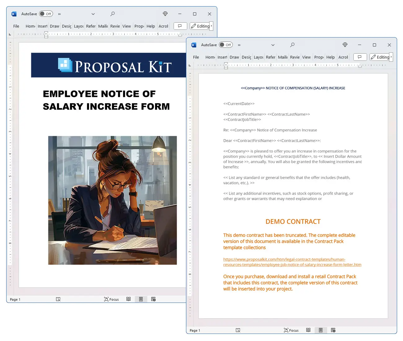 Employee Notice of Salary Increase Form Concepts