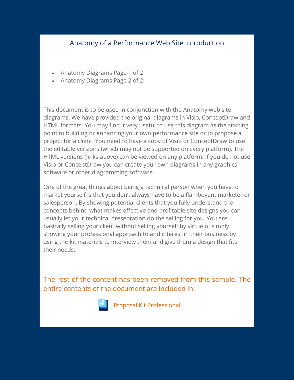 Anatomy of a Performance Marketing Web Site Anatomy of a Performance Marketing Web Site