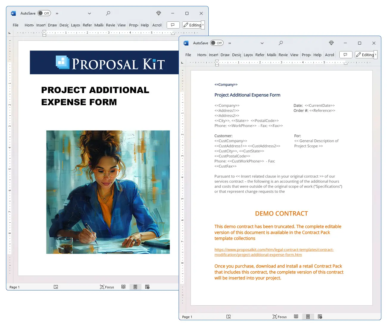 Project Additional Expense Form Concepts
