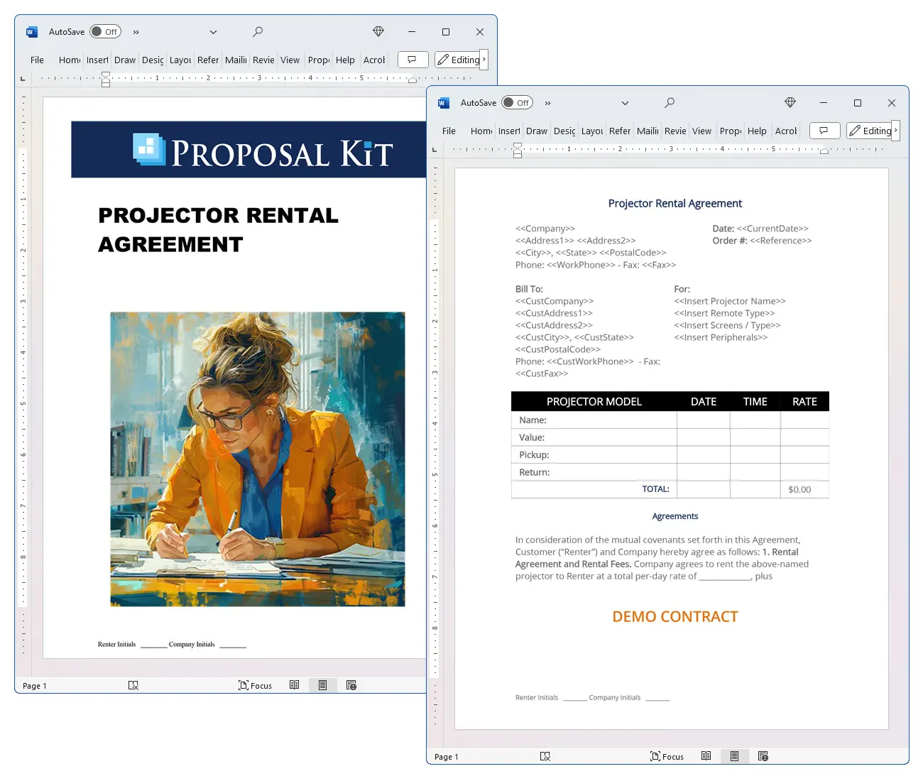 Projector Rental Agreement Concepts