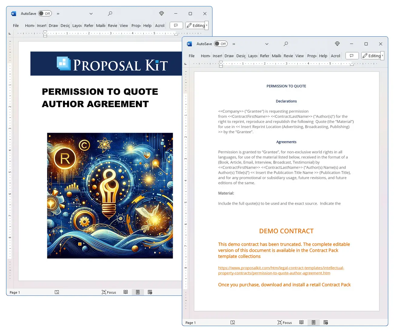 Permission to Quote Author Agreement Concepts