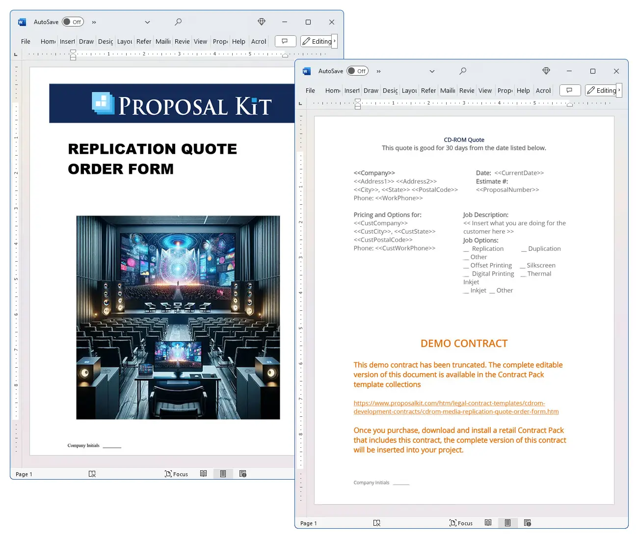 Replication Quote Order Form Concepts