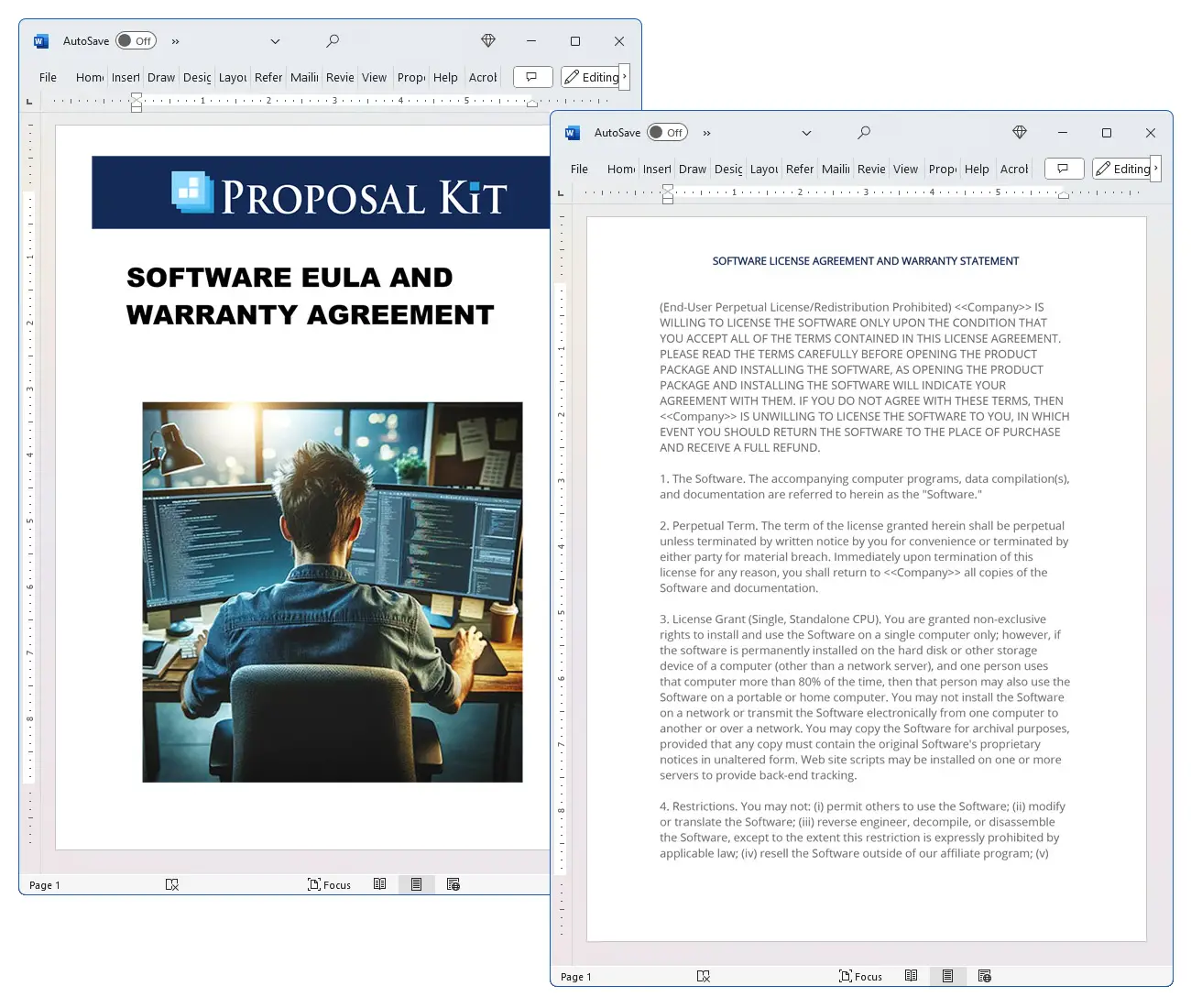 Software EULA and Warranty Agreement Concepts
