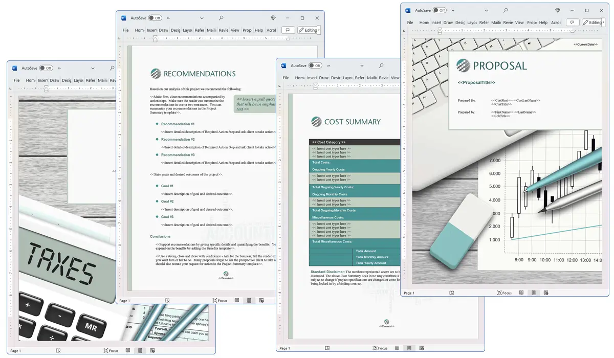 Illustration of Proposal Pack Accounting #1